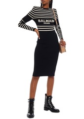 Balmain - Metallic jacquard-knit bodysuit - Black - FR 34