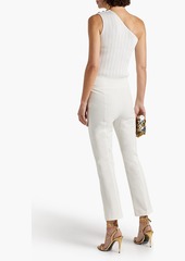 Balmain - One-shoulder button-embellished pointelle-knit top - White - FR 42