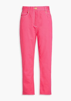 Balmain - Printed high-rise tapered jeans - Pink - FR 36