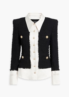 Balmain - Satin-crepe and tweed blazer - Black - FR 36