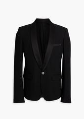 Balmain - Satin-trimmed cotton-crepe blazer - Black - IT 50