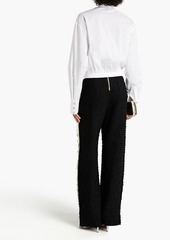 Balmain - Satin-trimmed tweed wide-leg pants - Black - FR 38