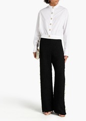 Balmain - Satin-trimmed tweed wide-leg pants - Black - FR 38