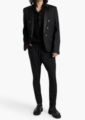 Balmain - Satin-trimmed wool blazer - Black - IT 56