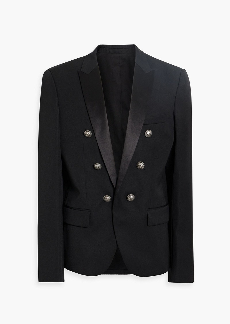 Balmain - Satin-trimmed wool blazer - Black - IT 56