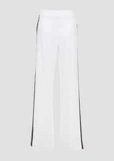 Balmain - Sequined tulle wide-leg pants - White - FR 34