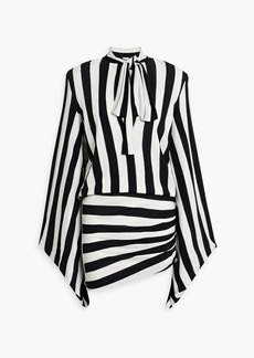 Balmain - Striped jersey mini dress - Black - FR 36