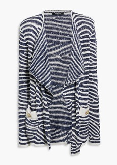Balmain - Striped sequin-embellished knitted cardigan - Blue - FR 34