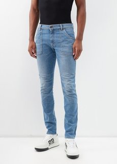 Balmain - Vintage-wash Slim-leg Jeans - Mens - Mid Denim - 29 UK/US