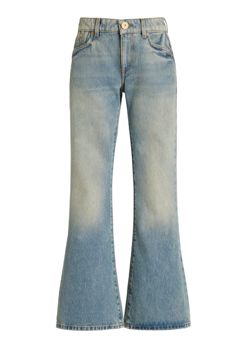 Balmain - Western Cropped Bootcut Jeans - Blue - FR 42 - Moda Operandi