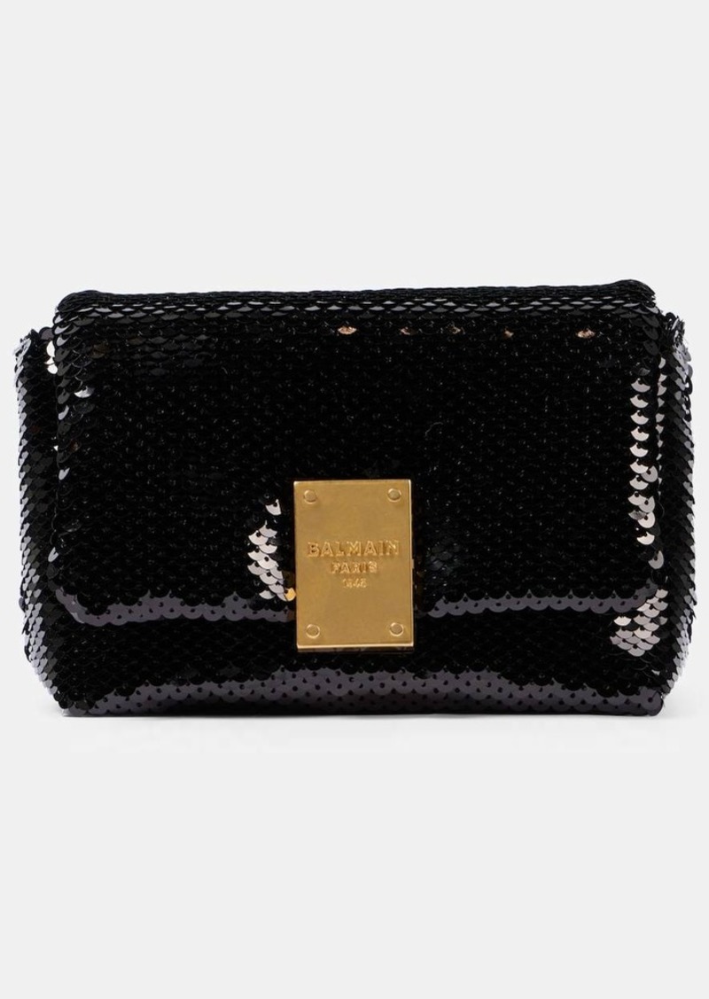 Balmain 1945 Soft sequined shoulder bag