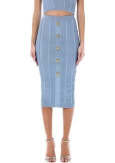 BALMAIN 5-button knit skirt