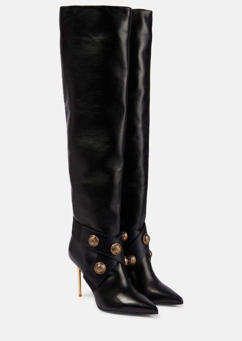 Balmain Alma leather knee-high boots