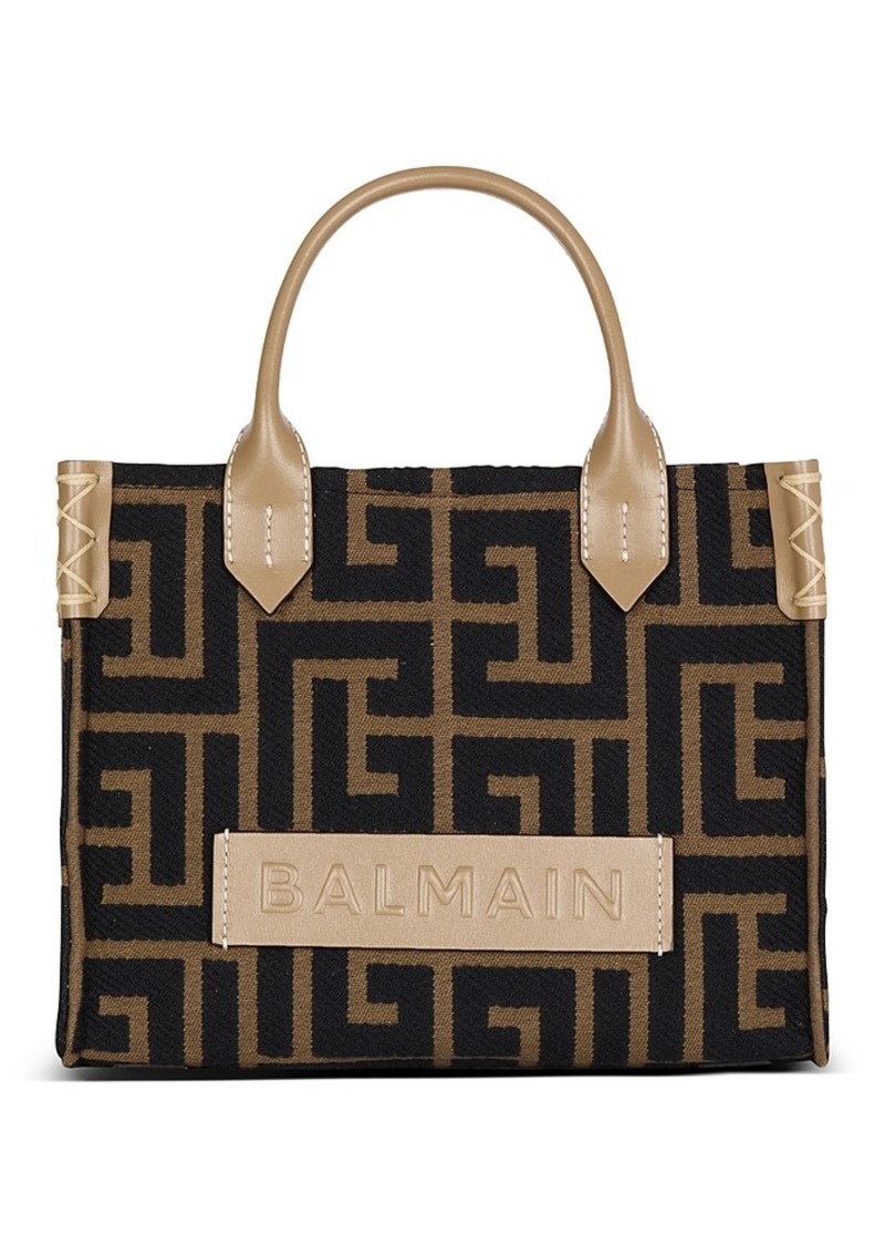 Balmain B-Army Shopper Small Monogram Jacquard Shopping Bag