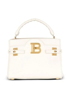 BALMAIN B-Buzz 22 Top Handle Bag In Grained Leather With Monogram