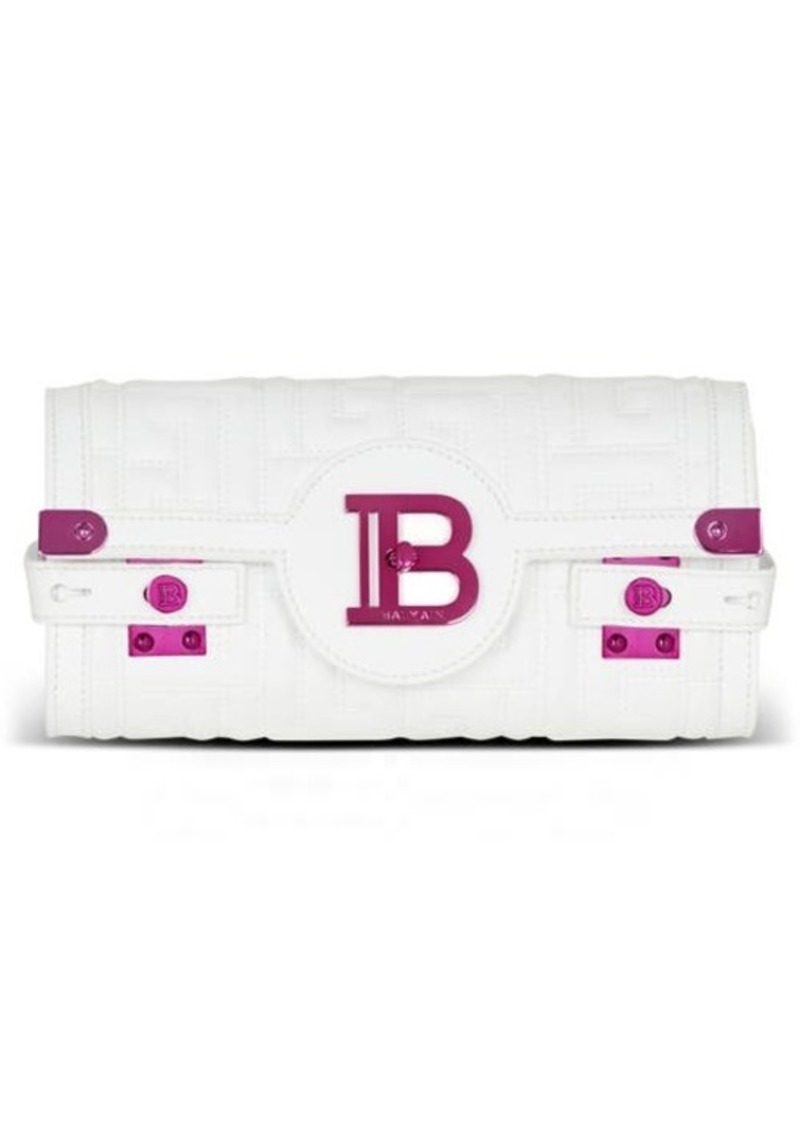 Balmain B-Buzz 23 Monogram Quilted Leather Clutch