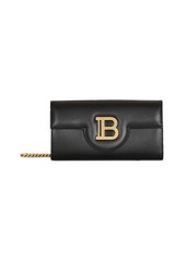 Balmain B Buzz Leather Wallet on a Chain Small Crossbody