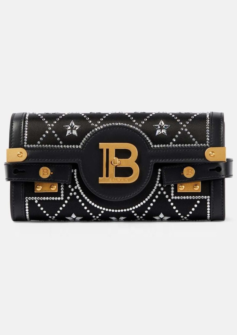 Balmain B-Buzz Pouch 23 embellished satin clutch