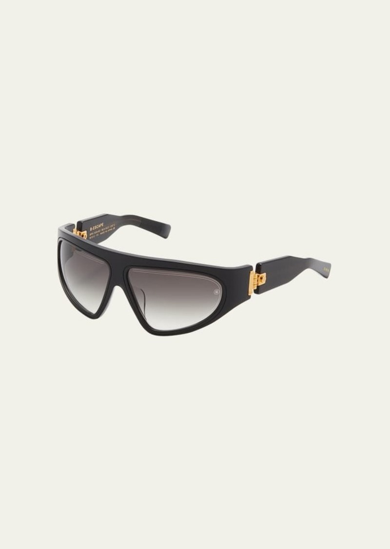 Balmain B-Escape Acetate & Titanium Wrap Sunglasses