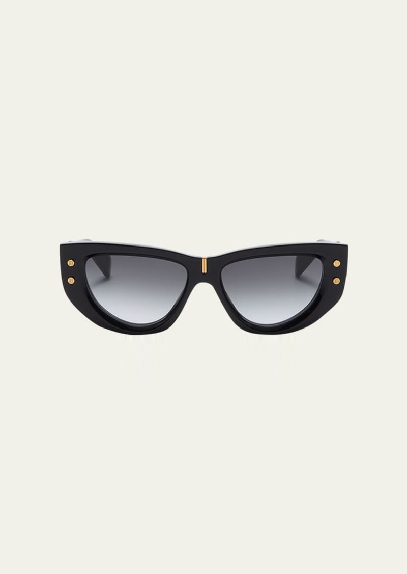 Balmain B-Muse Acetate & Titanium Cat-Eye Sunglasses