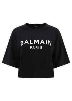 BALMAIN "Balmain" cropped t-shirt