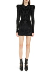 Balmain Baroque Long Sleeve Jacquard Knit Dress