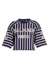 Balmain Baseball Crop T-Shirt