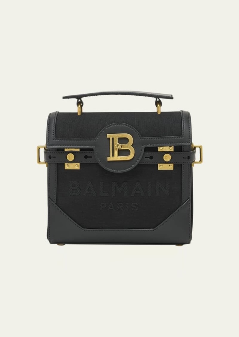 Balmain BBuzz 23 Top-Handle Bag in Canvas and Leather