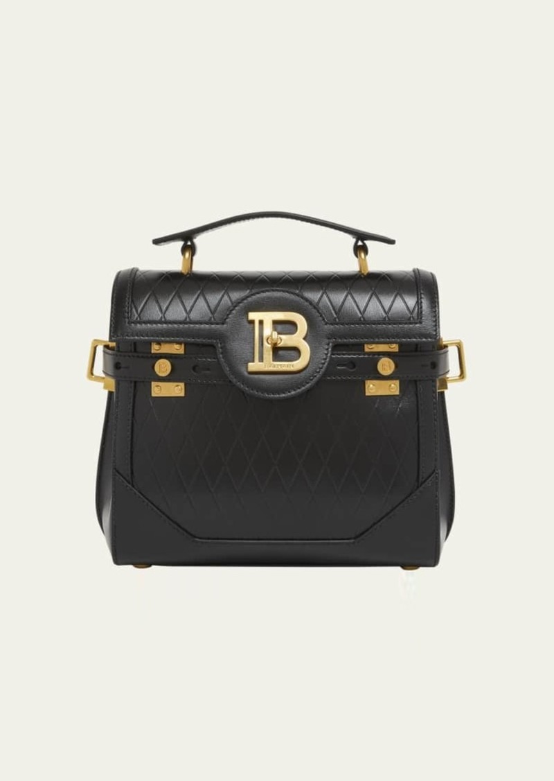 Balmain BBuzz 23 Top-Handle Bag in Embossed Leather