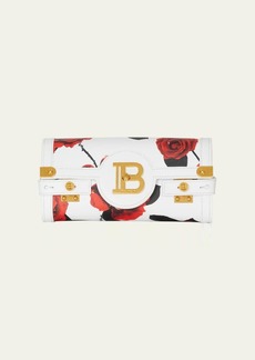 Balmain BBuzz 23 Wallet on a Chain in Rose Printed Leather