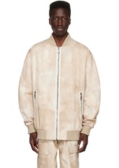 Balmain Beige Insulated Bomber Jacket