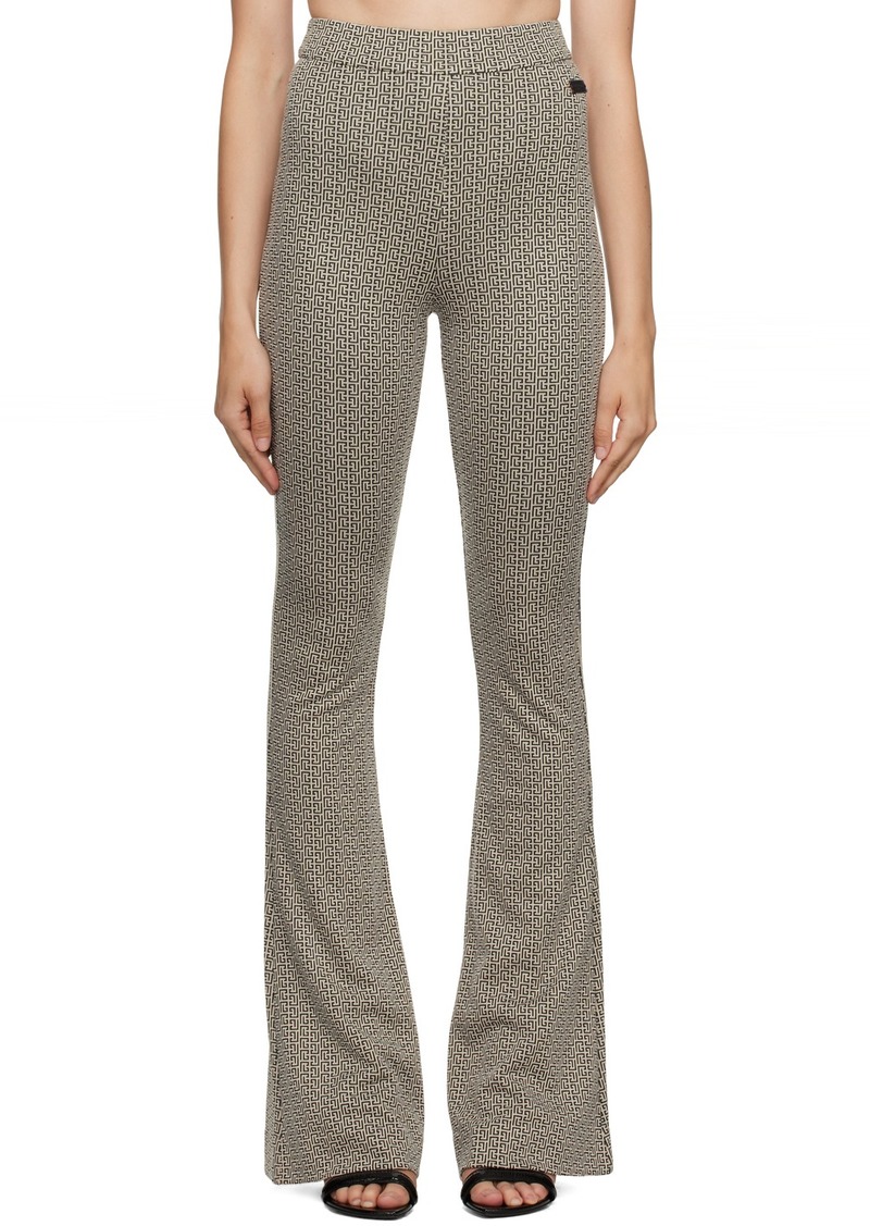 Balmain Beige Monogrammed Lounge Pants