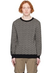 Balmain Black & Gray Jacquard Sweater