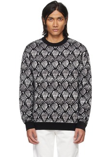 Balmain Black & Gray Snakeskin Sweater