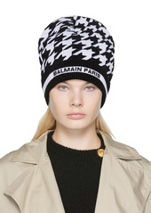 Balmain Black & White Houndstooth Beanie