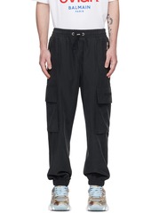 Balmain Black Bonded Cargo Pants