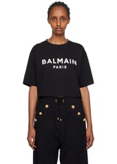 Balmain Black Cropped T-Shirt