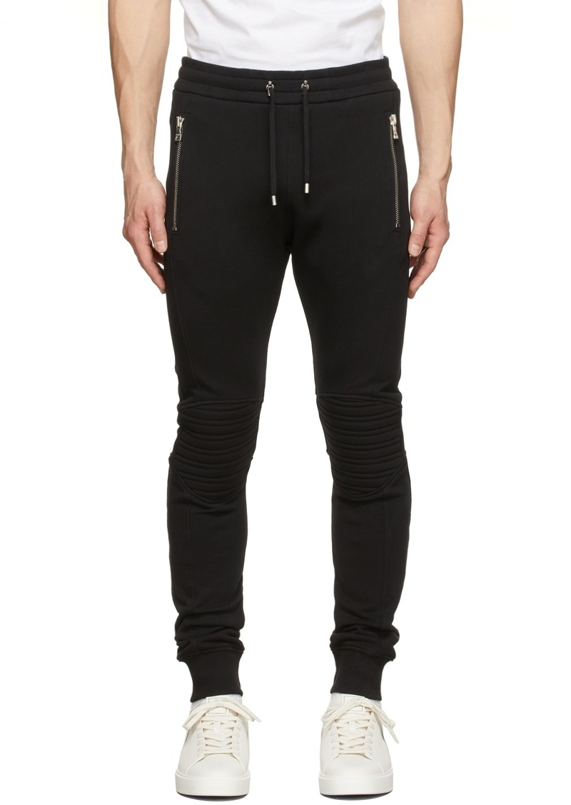 Balmain Black Embossed Logo Lounge Pants