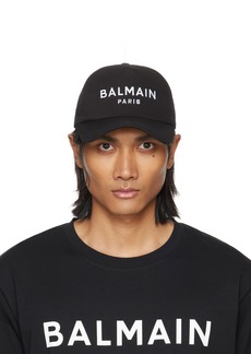 Balmain Black Embroidered Cap
