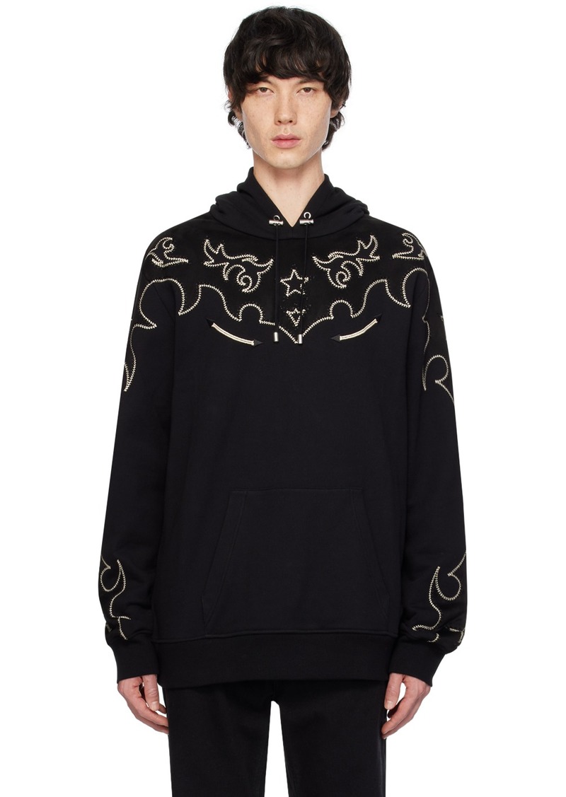 Balmain Black Embroidered Hoodie