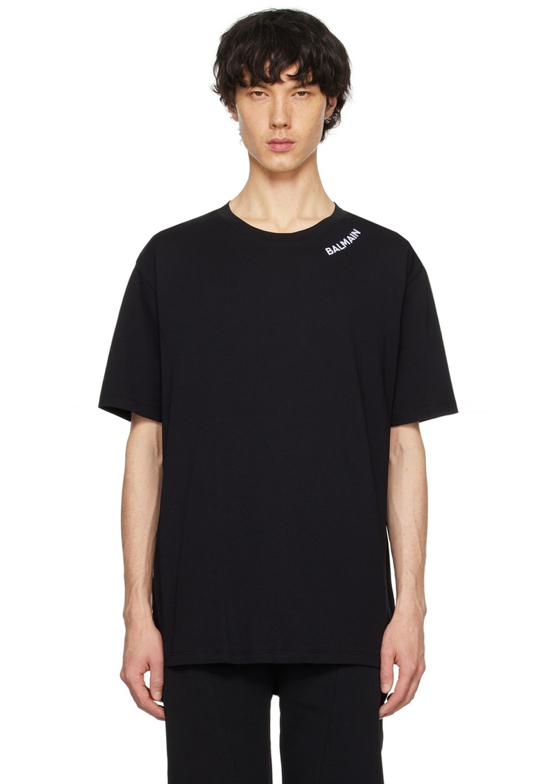 Balmain Black Embroidered T-Shirt