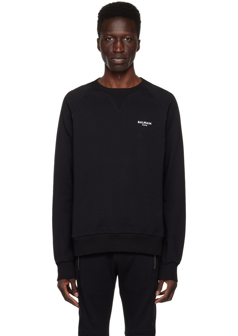 Balmain Black Flocked Sweatshirt