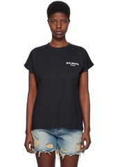 Balmain Black Flocked T-Shirt