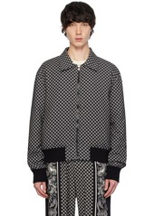 Balmain Black Mini Monogram Bomber Jacket