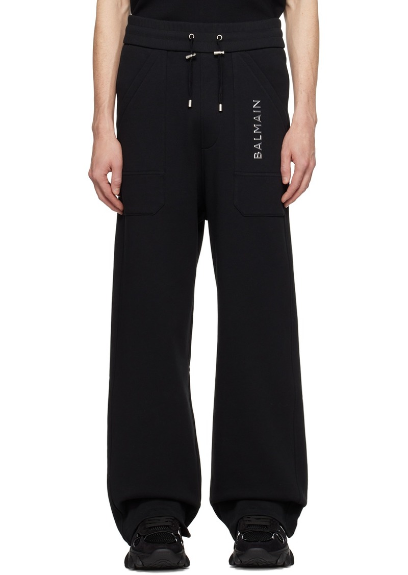 Balmain Black Plaque Sweatpants