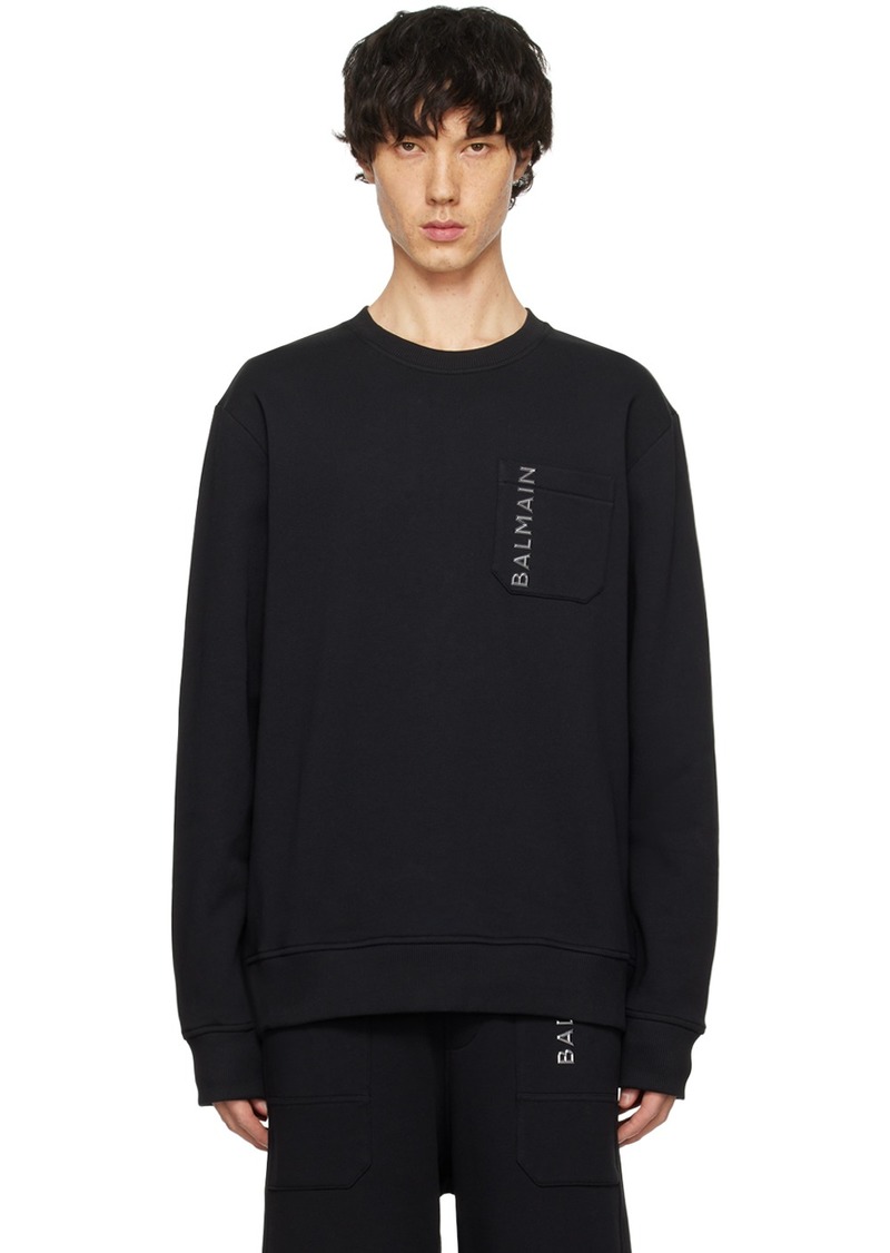 Balmain Black Plaque Sweatshirt