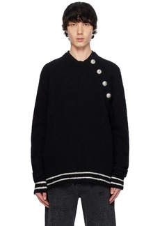 Balmain Black Raglan Sleeve Sweater