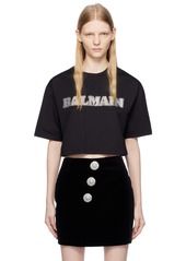 Balmain Black Rhinestone T-Shirt