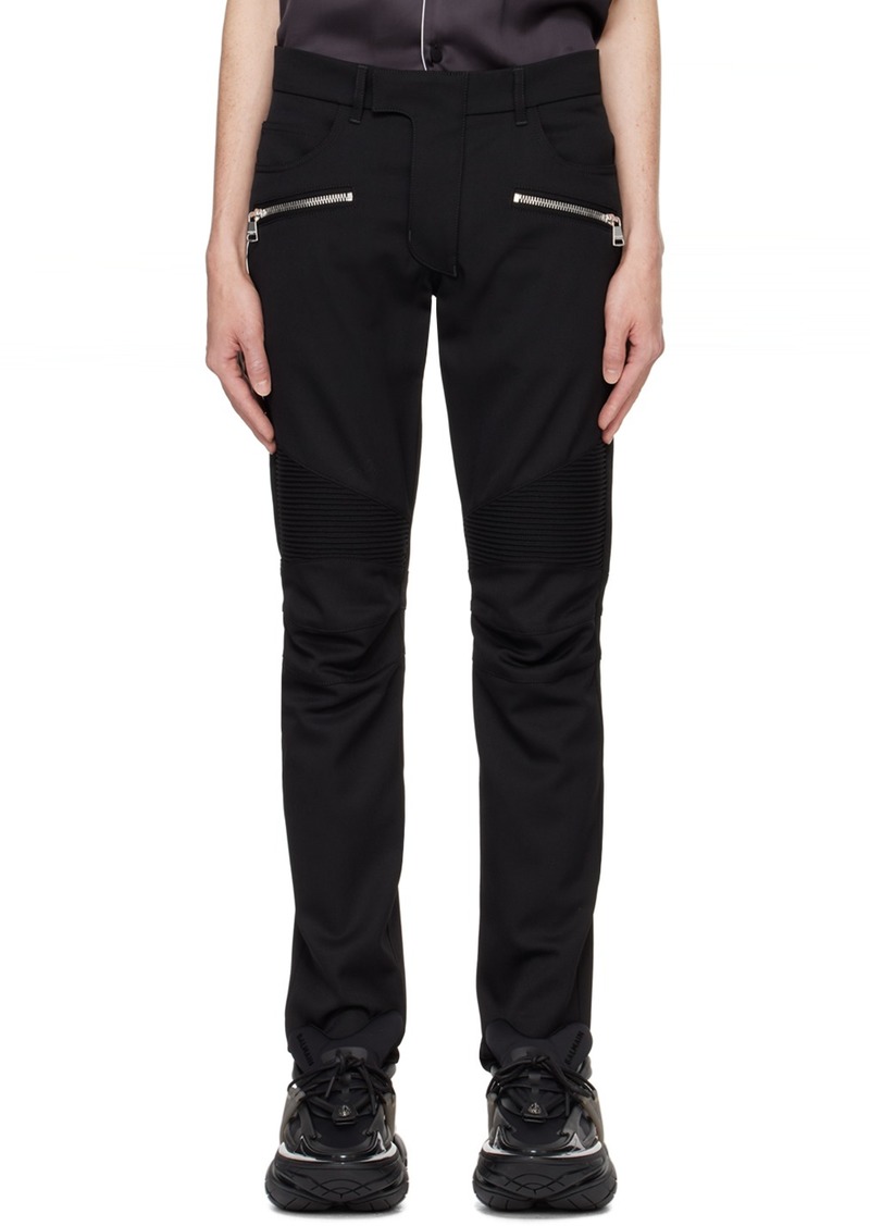 Balmain Black Tailored Biker Trousers