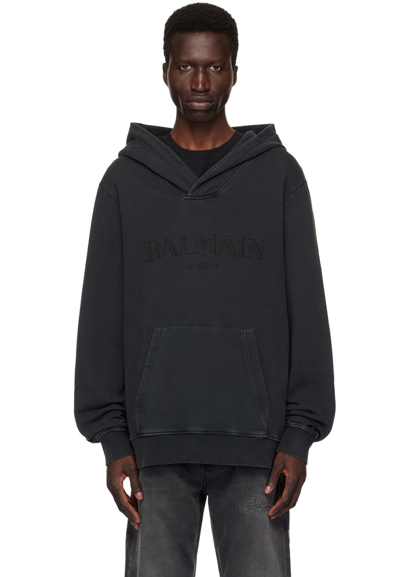 Balmain Black Vintage Hoodie